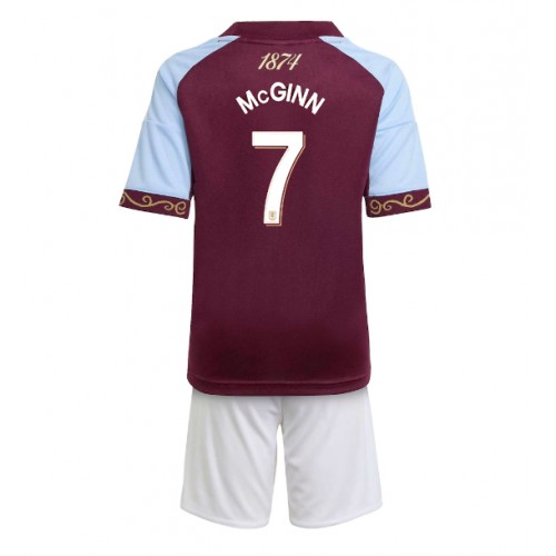 Otroški Nogometni dresi Aston Villa John McGinn #7 Domači 2025-26 Kratek Rokav (+ Kratke hlače)